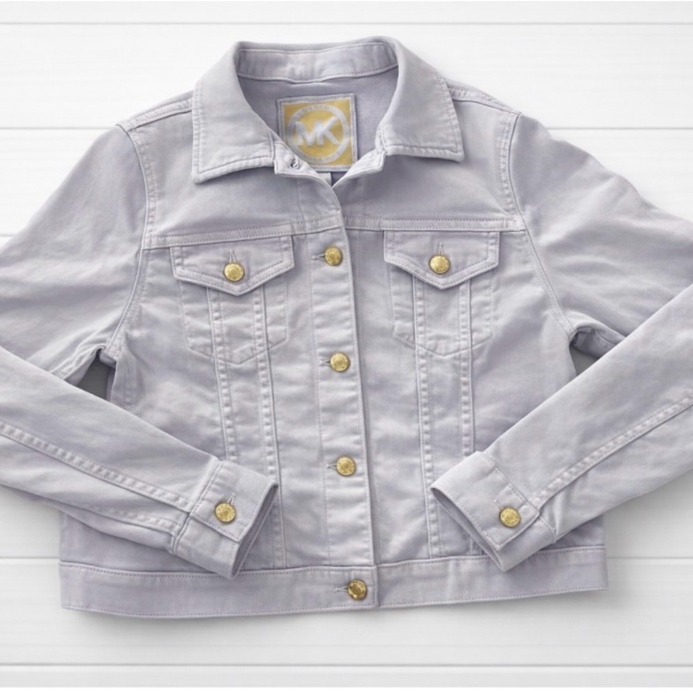 Michael Kors Jean Jacket womens S Small lilac lavender purple cropped